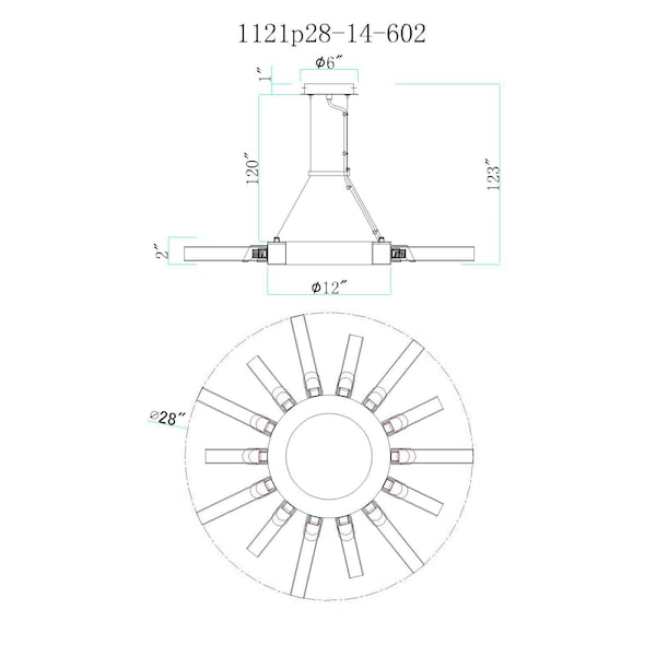 14 Light Chandelier With Satin Gold Finish